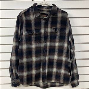 Orvis heavyweight Men's flannel large button up Plaid Shirt